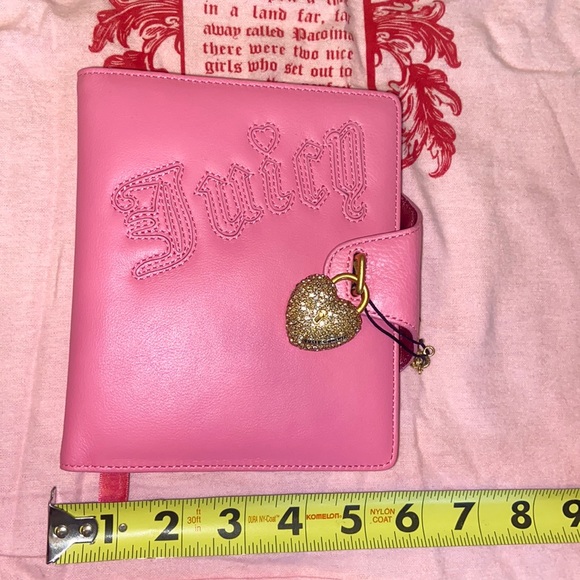 New VINTAGE Y2K JUICY COUTURE PINK LEATHER JOURNAL NOTEBOOK DIARY SWAROVSKI LOCK - Picture 14 of 15